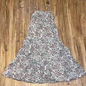 Patrons of Peace women’s XS 0 2 Dress Maxi boho Paisley cream pink green black